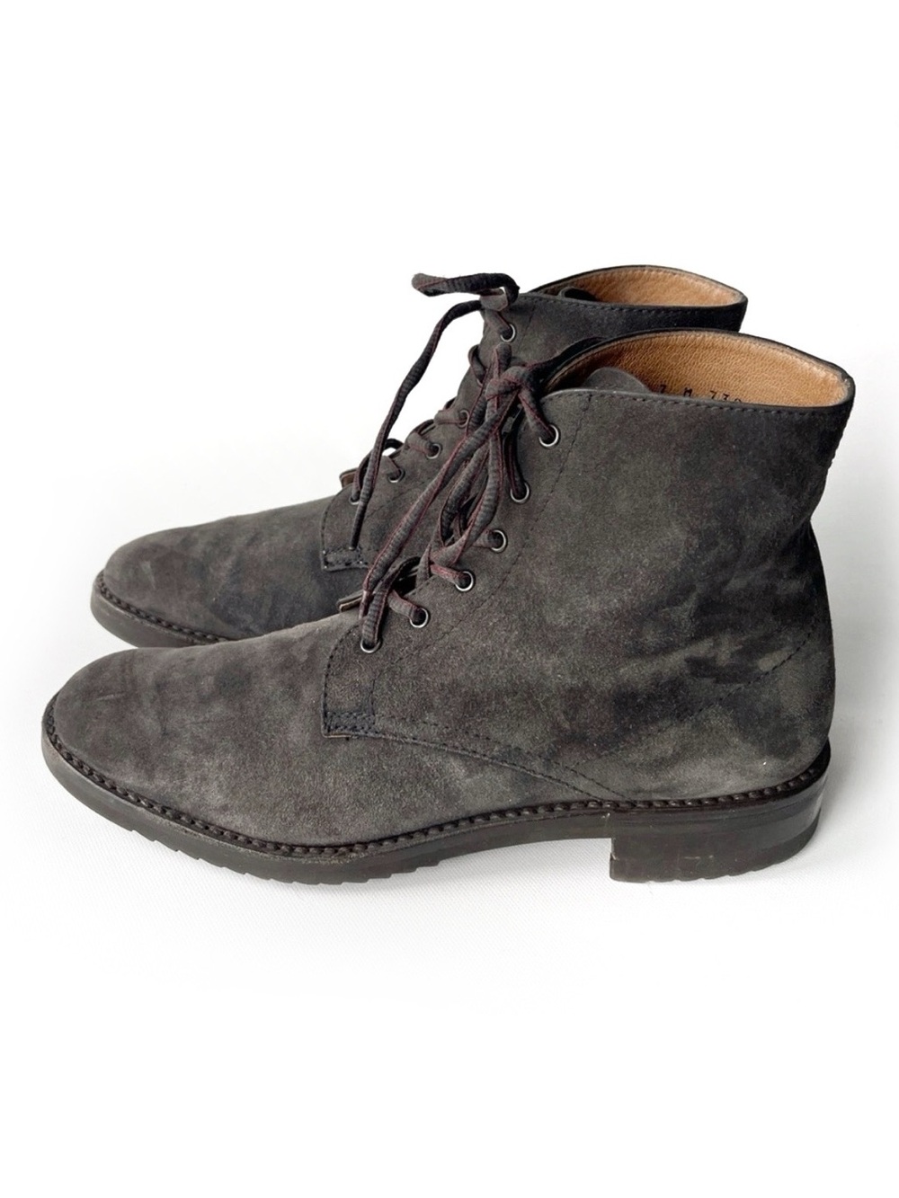 GRAVATI Women’s 8 Suede Ankle Boots Oxford Lace Up All Leather EUC Unisex